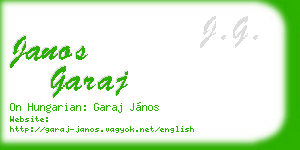 janos garaj business card