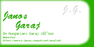 janos garaj business card